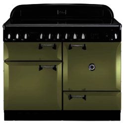 Rangemaster Elan 110cm Electric Ceramic 101000 Range Cooker in Olive Green with Ceramic Hob